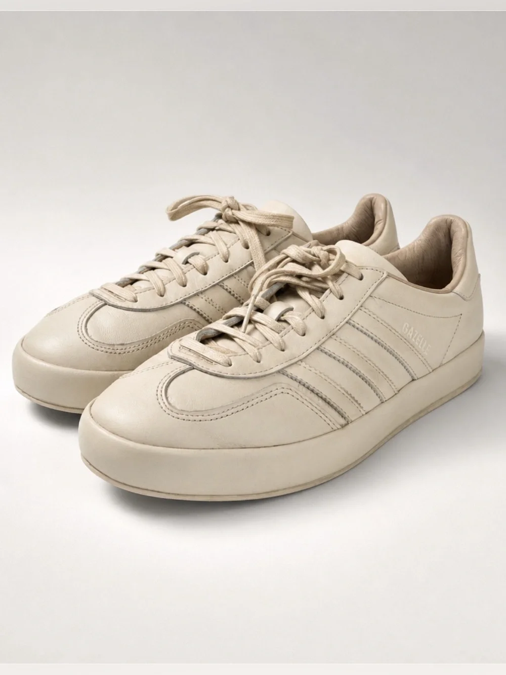 Adidas Gazelle leather sneakers, off-white, 10, EU